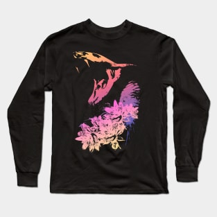 Cobra and Flowers - Cream Long Sleeve T-Shirt